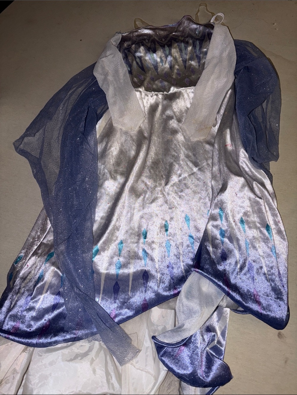 Girls OS Frozen Silver & Blue Sparkle Princess Dress - Sleeveless Costume (7/8)